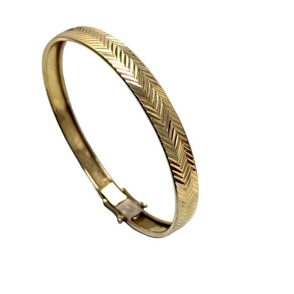 Vintage Turkey Gold Vermeil Layered 925 Sterling Silver‎ Bangle Bracelet - Picture 2 of 10